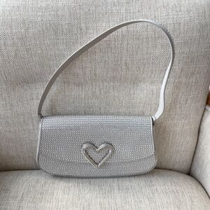 NWOT, Mango Rhinestone Heart Shoulder Bag ✨